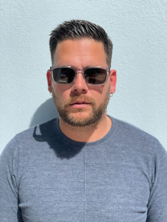 Hoffman Men's Sunglasses with Transparent Frame and Green Lens HF8416 C3