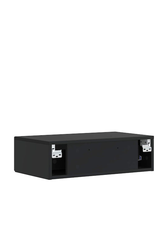 vidaXL Konsolentisch Holz Schwarz 59x34,5x17 cm