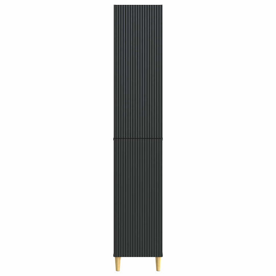 vidaXL Badezimmer-Säulenschrank Boden M33xB34.5xH90cm Schwarze