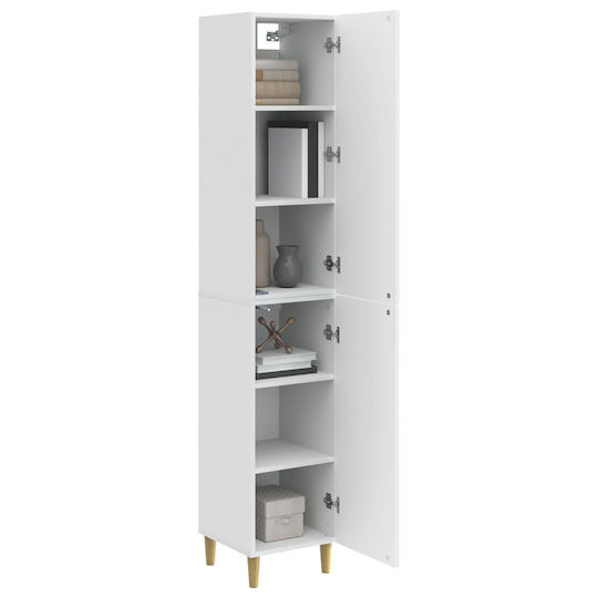 vidaXL Bathroom Floor Column Cabinet L33xD34.5xH90cm White