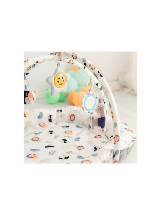 Baby Nest Pillow Gray Animals Lion