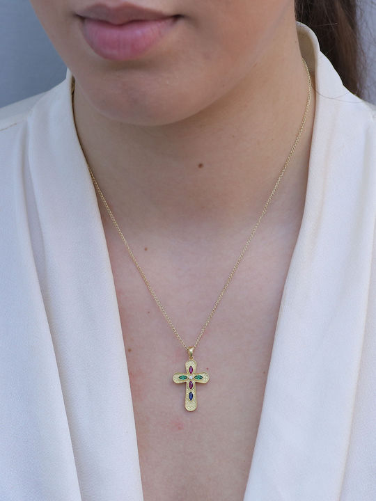 Damen Gold Byzantiner Kreuz 9K Ohne Kette