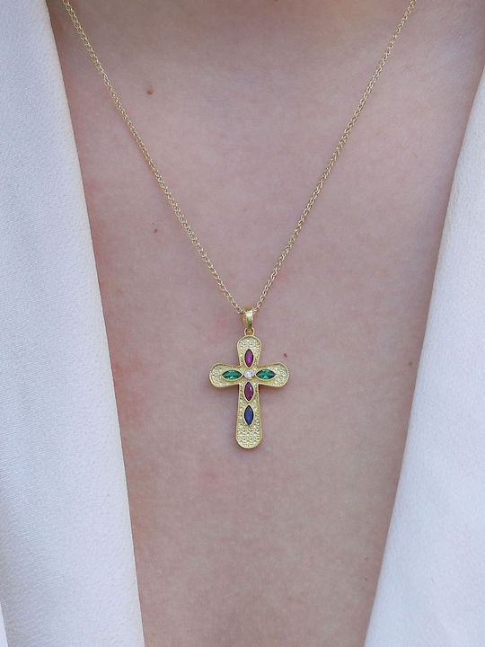 Damen Gold Byzantiner Kreuz 9K Ohne Kette