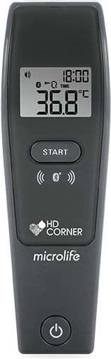 Microlife HD Corner NC150 BT Infrared Forehead Thermometer Suitable for Babies Black
