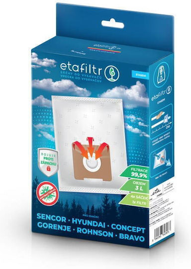 ETA Saci Pentru Aspiratoare 4 Bucăți Compatibile Cu Aspirator Rohnson Samsung Sencor