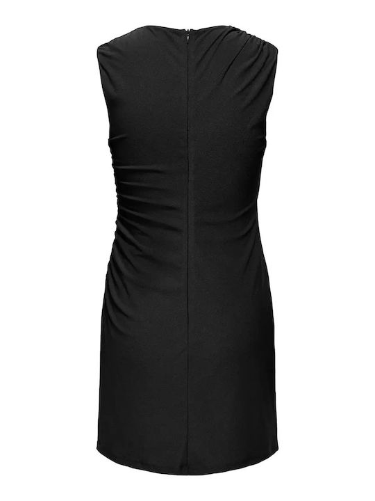 Sommer Mini Abendkleid Drapierung Schwarz