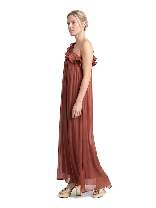 Summer Maxi Dress for Wedding Christening Burgundy
