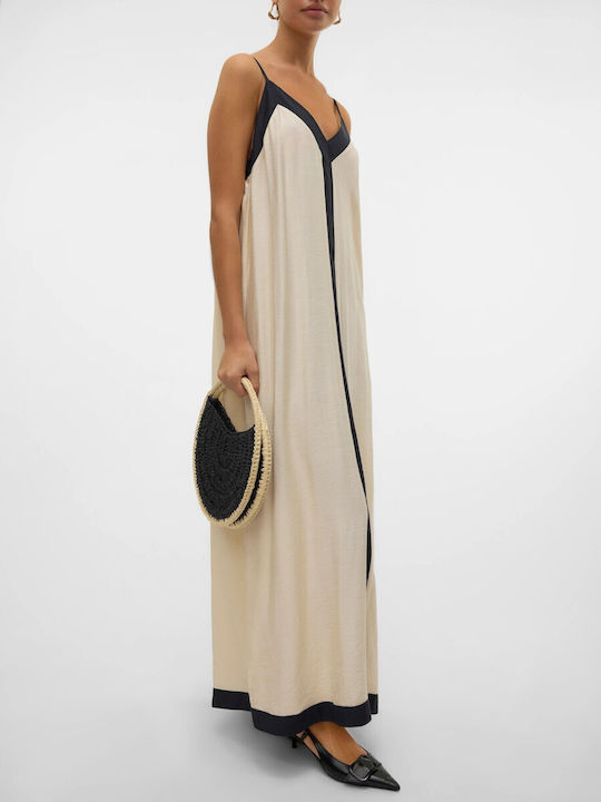 Summer Maxi Slip Dress Birchblack Beige