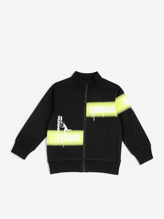 Kinder-Strickjacke Baumwolle Schwarz/Gelb
