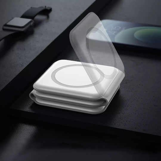 Încărcător pentru iPhone și Apple Watch Alb