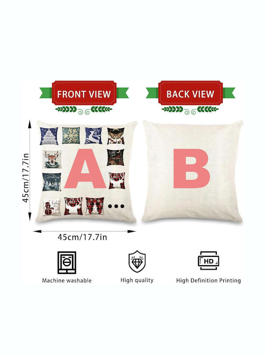 Weihnachtsdekorative Kissenbezüge Set 4 Stück 45x45 cm