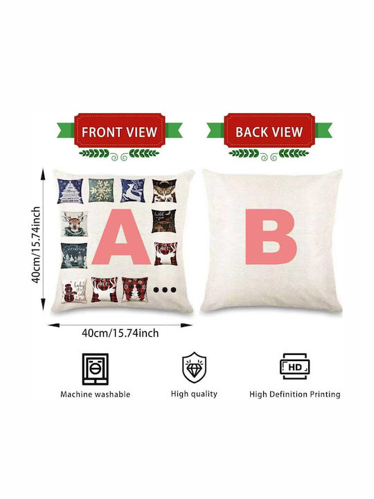 Set 4 Christmas Decorative Pillowcases 40x40 Cm