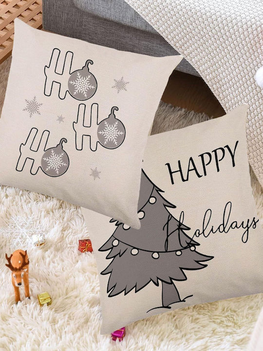 Weihnachts-Velours-Kopfkissenbezüge 50x50 cm Set 4 Rote