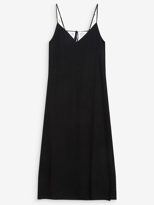 Summer Midi Wrap Dress Black
