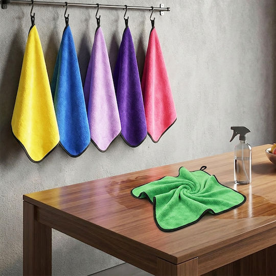 Avizar Pack 6 Car Cleaning Cloths Ultra Absorbent Lint-free Multicolor