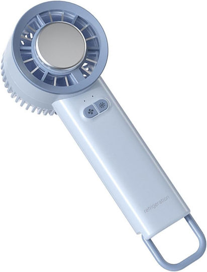 Tragbarer Handgeführter Ventilator Kühlfunktion Usb Wiederaufladbar Kompakter Mini Ventilator Reise Büro Blau