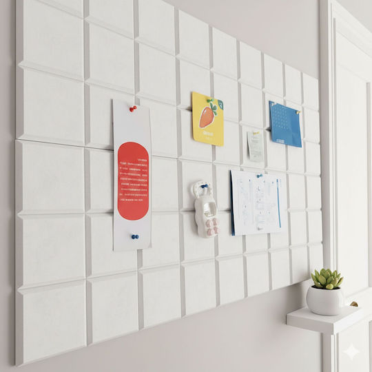 Relaxdays 12x Self-adhesive Felt Pads Square White 10x30x30 Cm