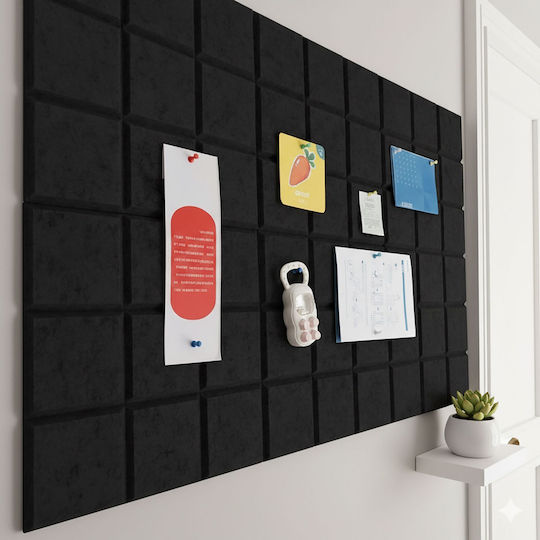 Relaxdays 12x Perne Autoadezive din Fetru Pătrate Negre 10x30x30 Cm