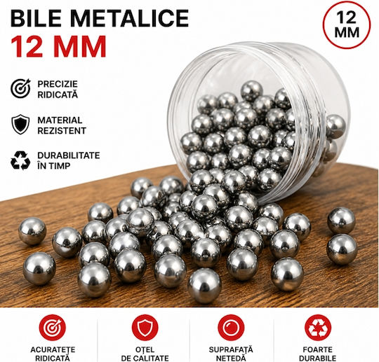 Depox Bile Metalice Pentru Praștie 12 Mm 100 Bucăți