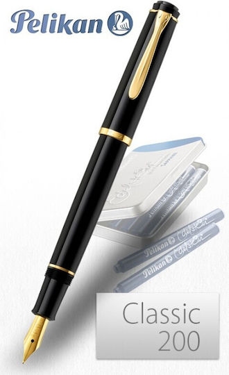 Pelikan P200 Classic Fountain Pen Fine Black