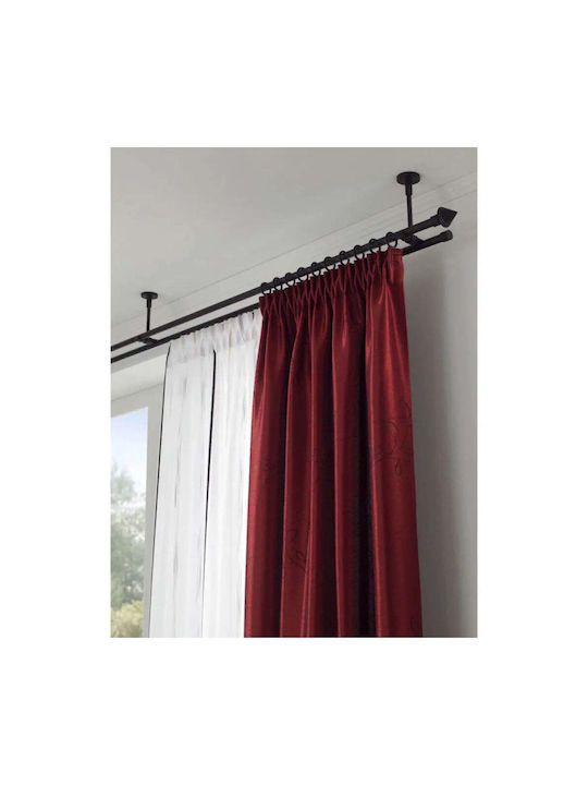 Gardinia One-Way Metallic Curtain Track in Black Colour 200cm
