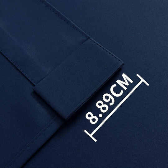 Joydeco Σετ Κουρτίνες Συσκότισης με Τιράντες Navy Blue 140x175εκ.