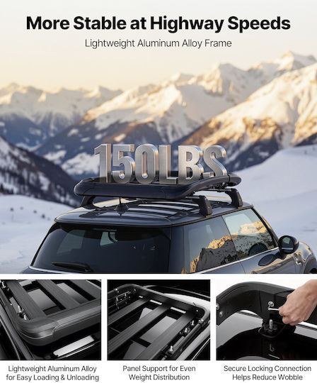Vevor Car Roof Rack Aluminum 96.5x96.5cm Universal
