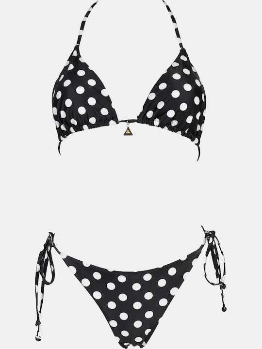 Set Bikini Triangle Polka Dot Black