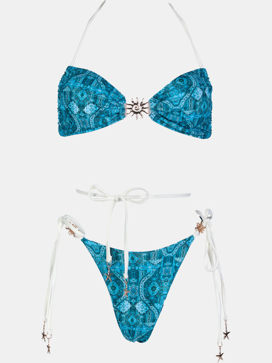 Bikini Set 3 Pieces Petrol Blue