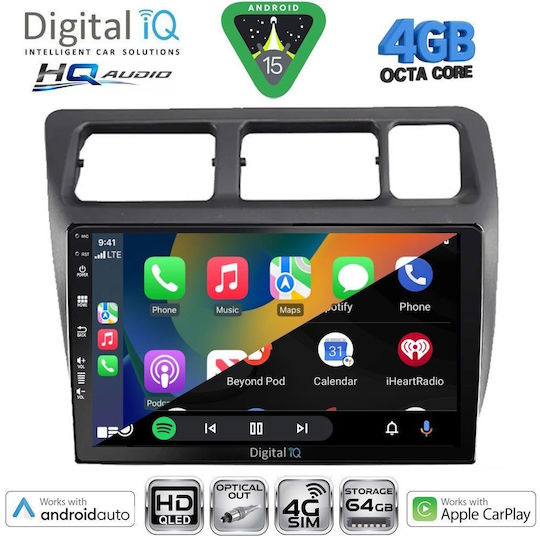 Digital IQ Ηχοσύστημα Αυτοκινήτου για Toyota Corolla 1992-1997 (Bluetooth/USB/WiFi/GPS/Apple-Carplay/Android-Auto) με Οθόνη Αφής 9"