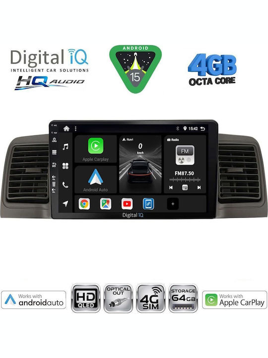Digital IQ Car Audio System for Toyota Corolla 1992-1997 Bluetooth USB WiFi GPS Apple CarPlay Android Auto with 9" Touch Screen