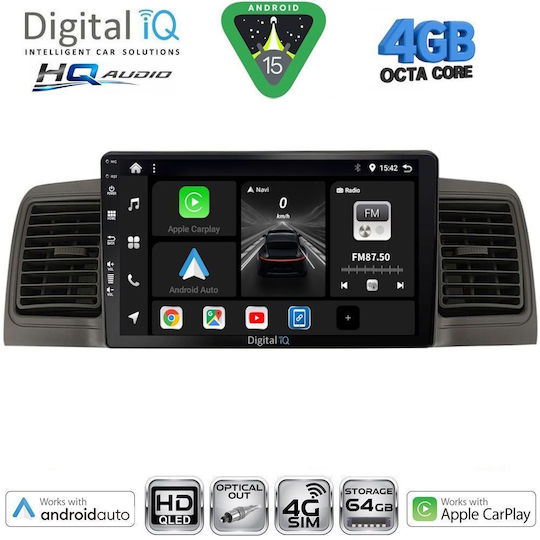 Digital IQ Ηχοσύστημα Αυτοκινήτου για Toyota Corolla 1992-1997 (Bluetooth/USB/WiFi/GPS/Apple-Carplay/Android-Auto) με Οθόνη Αφής 9"