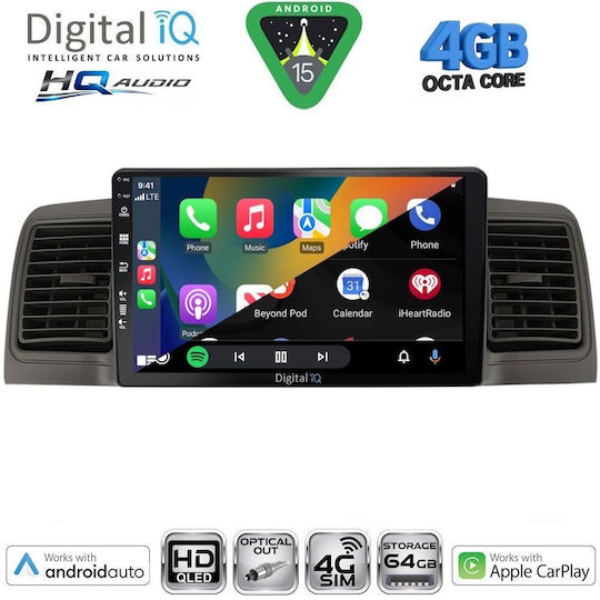Digital IQ Ηχοσύστημα Αυτοκινήτου για Toyota Corolla 1992-1997 (Bluetooth/USB/WiFi/GPS/Apple-Carplay/Android-Auto) με Οθόνη Αφής 9"