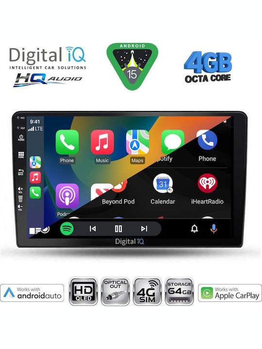 Digital IQ Car Audio System for Toyota Corolla Verso 2000-2004 Bluetooth USB WiFi GPS Apple CarPlay Android Auto with 9" Touch Screen
