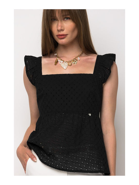 Women's Blouse with Spaghetti Straps White