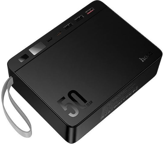Hoco J166 Carretera Power Bank 50000mAh 22.5W με 3 Θύρες USB-A και 2 Θύρες USB-C Power Delivery / Quick Charge 2.0 / Quick Charge 3.0 Μαύρο