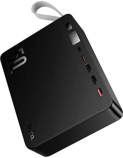 Hoco J166 Carretera Power Bank 50000mAh 22.5W με 3 Θύρες USB-A και 2 Θύρες USB-C Power Delivery / Quick Charge 2.0 / Quick Charge 3.0 Μαύρο