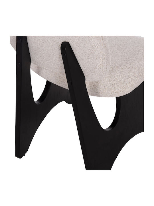 Dining Chair with Fabric Upholstery Ecru 53x56x78cm