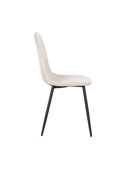 Dining Chair with Fabric Beige Upholstery 42x49x