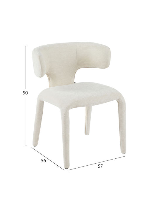 Bien Dining Chairs with Fabric Upholstery Ecru 2pcs 49.5x55x76cm