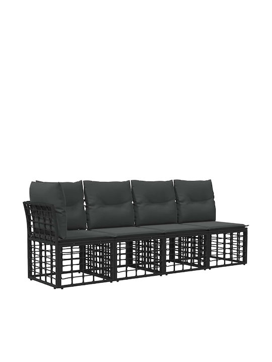 Garten- und Outdoor-Möbelsets 14 Stück Schwarz mit Kissen