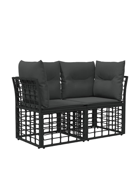 Garten- und Outdoor-Möbelsets 14 Stück Schwarz mit Kissen