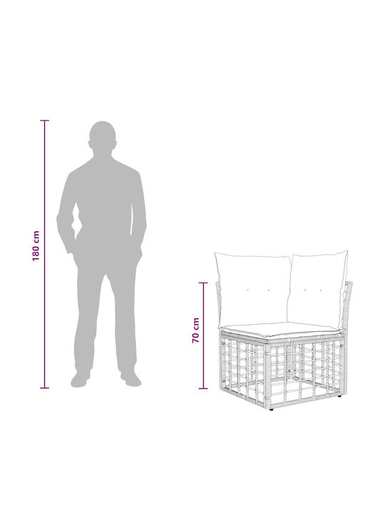 Garten- und Outdoor-Möbelsets 14 Stück Schwarz mit Kissen