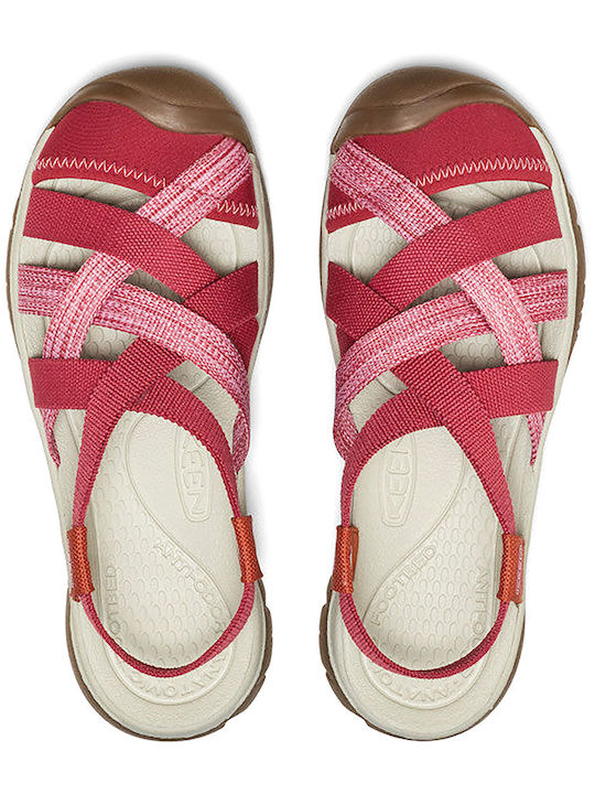 Women's Flat Sandals Sporty Burgundy