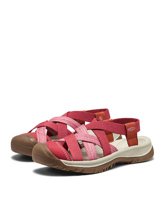 Women's Flat Sandals Sporty Burgundy