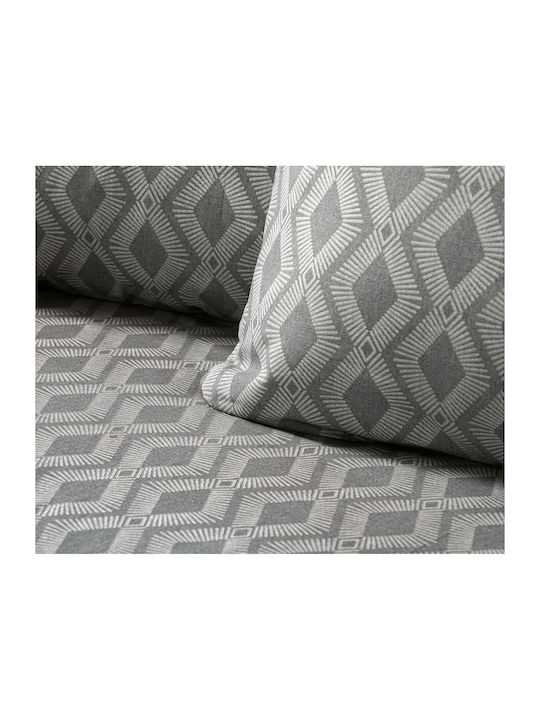 Beauty Home 12564 Double Bed Sheets Set 200x260cm Anthracite 4 Pieces 12564SEDI