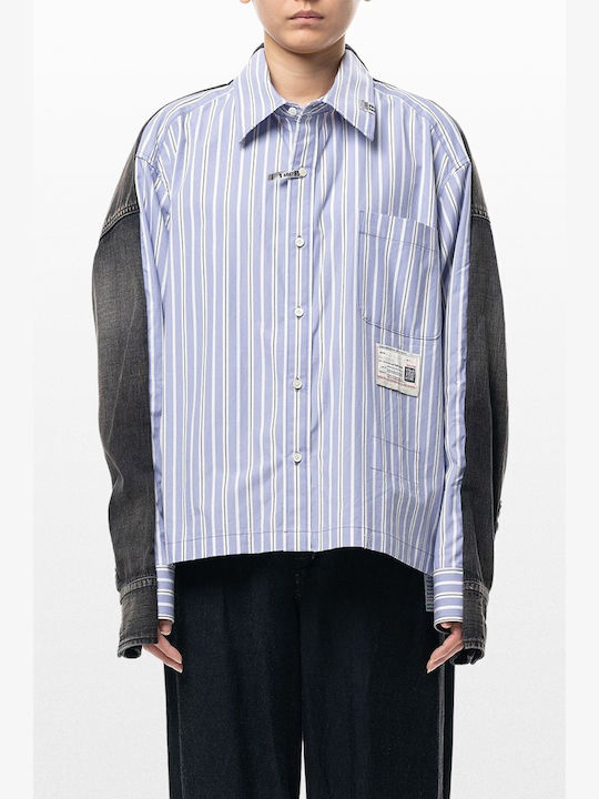 Short Sleeve Striped Blue Shirt