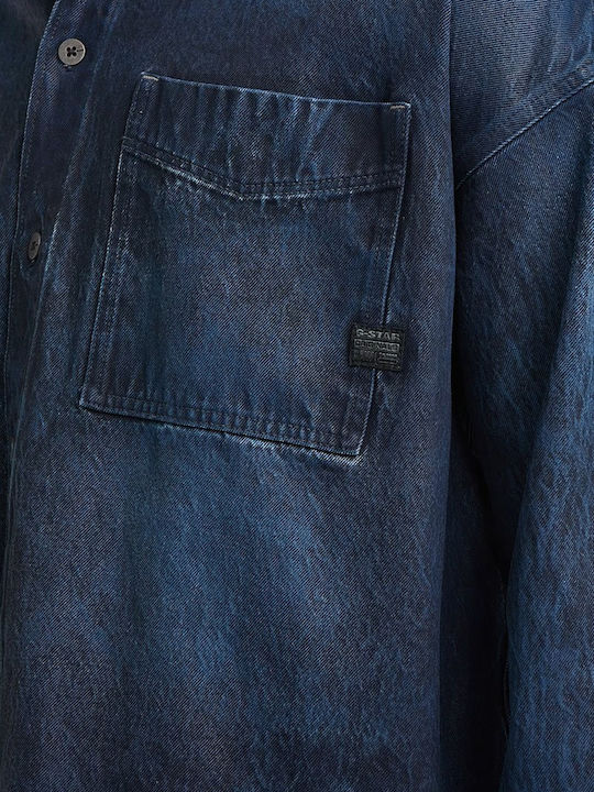 Boxy Fit Langärmelig Overshirt Blaue