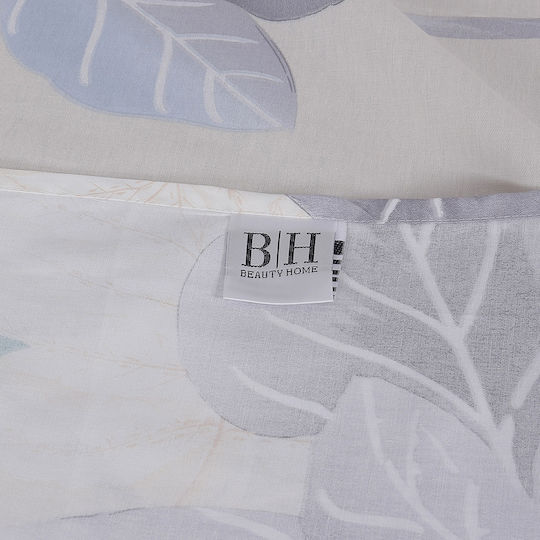 Beauty Home 12692 Set Of Double Bed Sheets With Rubber Hugger 165x200+30cm Beige 4 Pieces 12692SEYDL