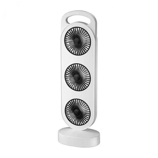 Ventilator Portabil De Birou Cu 3 Capete Usb Reîncărcabil Încărcare Rapidă Type-c Culoare Alb Negru